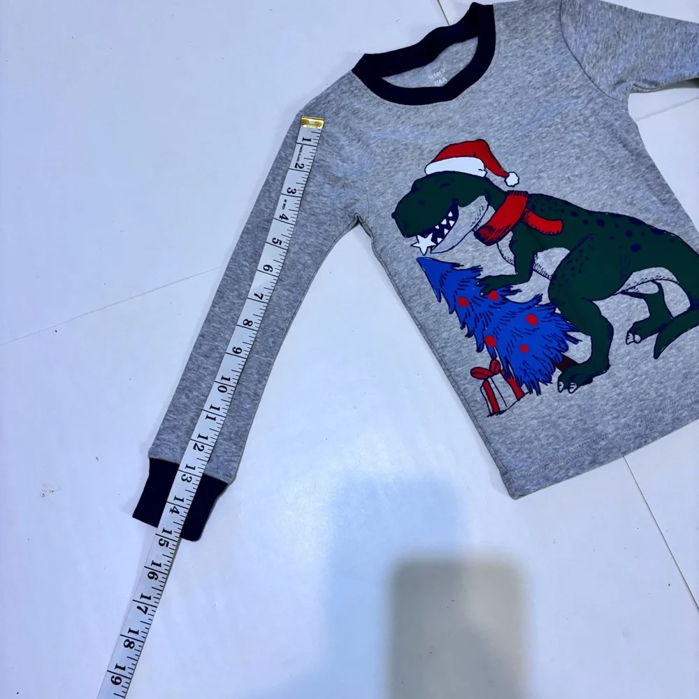 Carter's Dinosaur Holiday Pajama Set - Gray and Navy